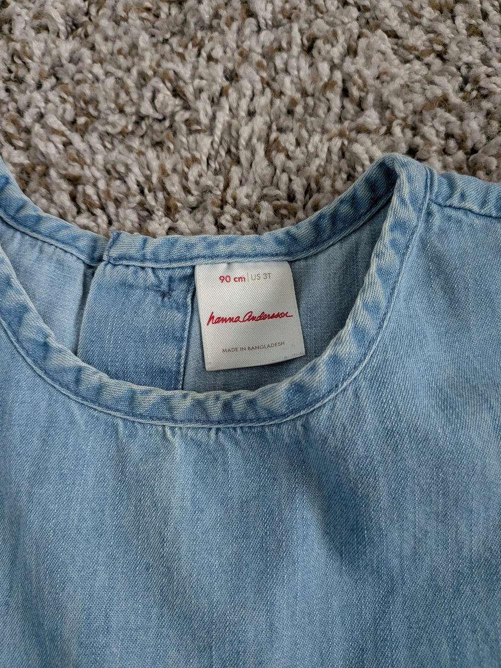 Hanna Andersson Light Blue Tiered Denim Dress Size 3T